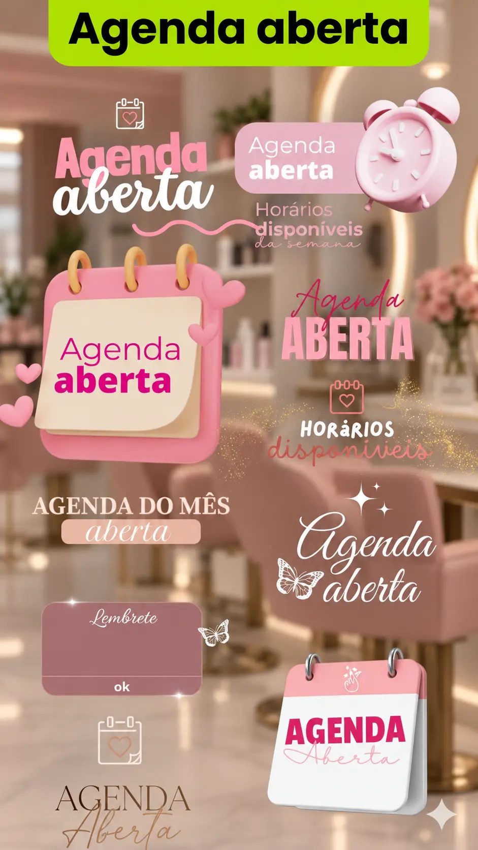 Figurinhas para agenda e horários