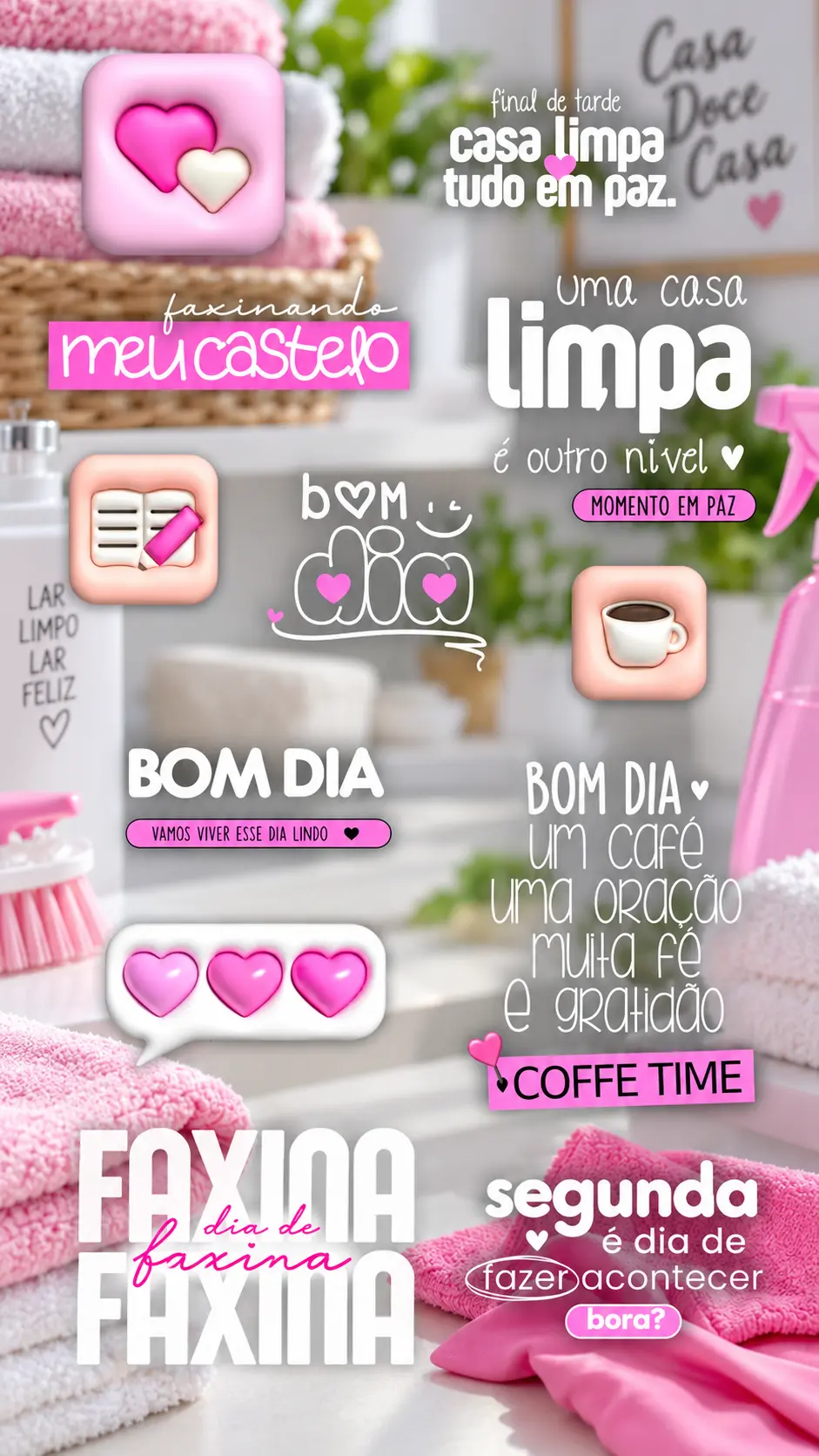 Figurinhas para faxina e bom dia