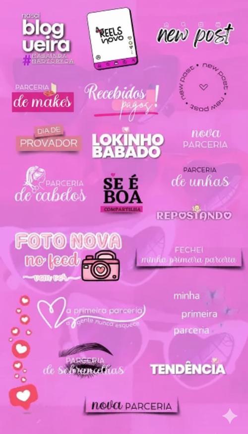 Exemplo de figurinhas do Story Pro 10