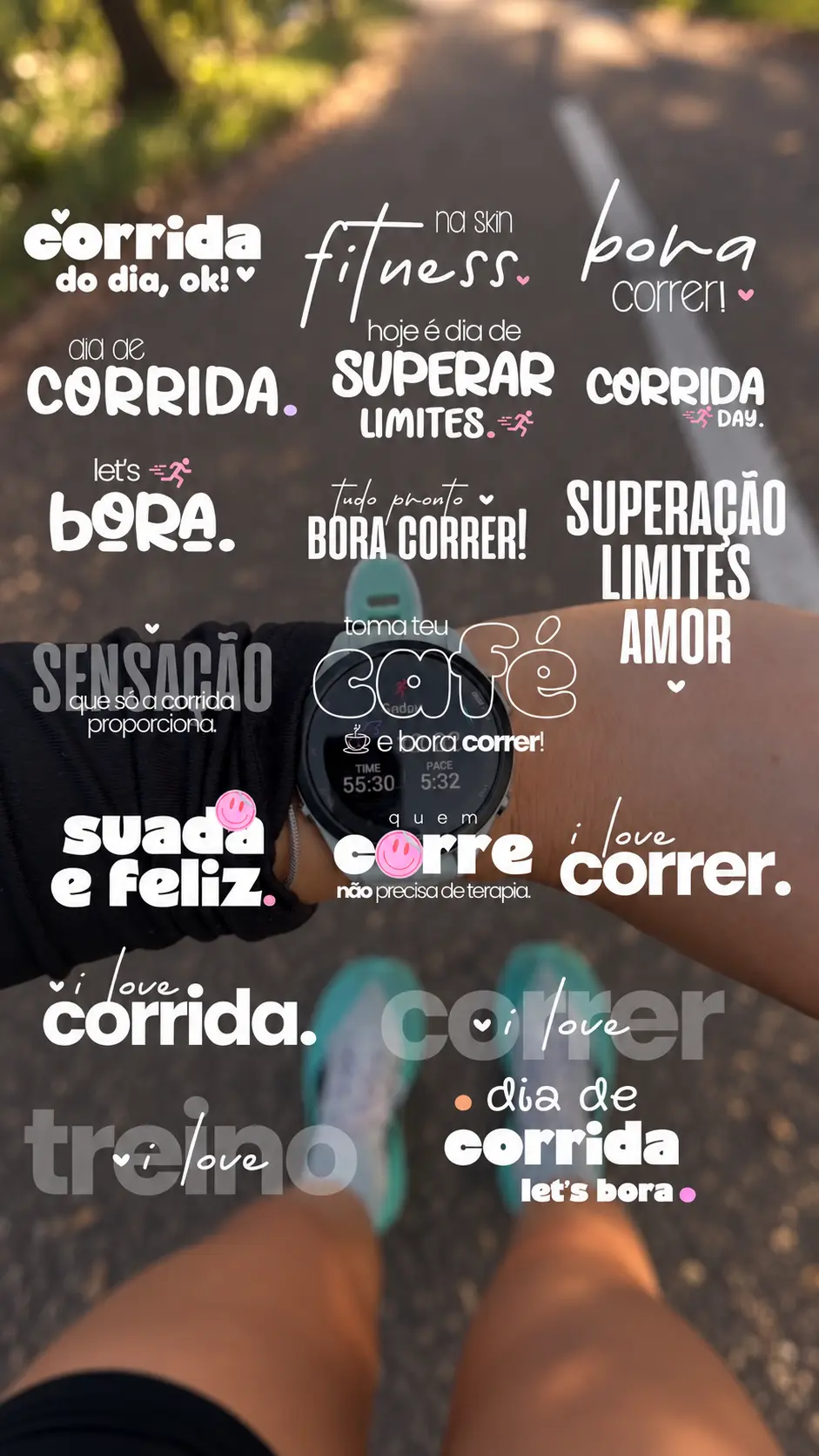Figurinhas para corrida e fitness