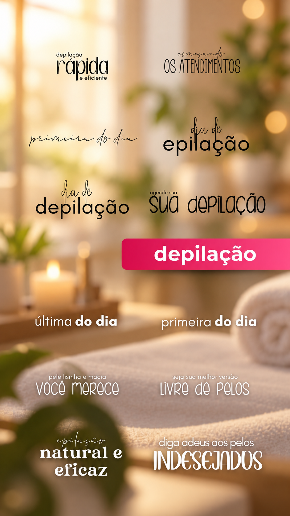 Figurinhas para depilação e estética