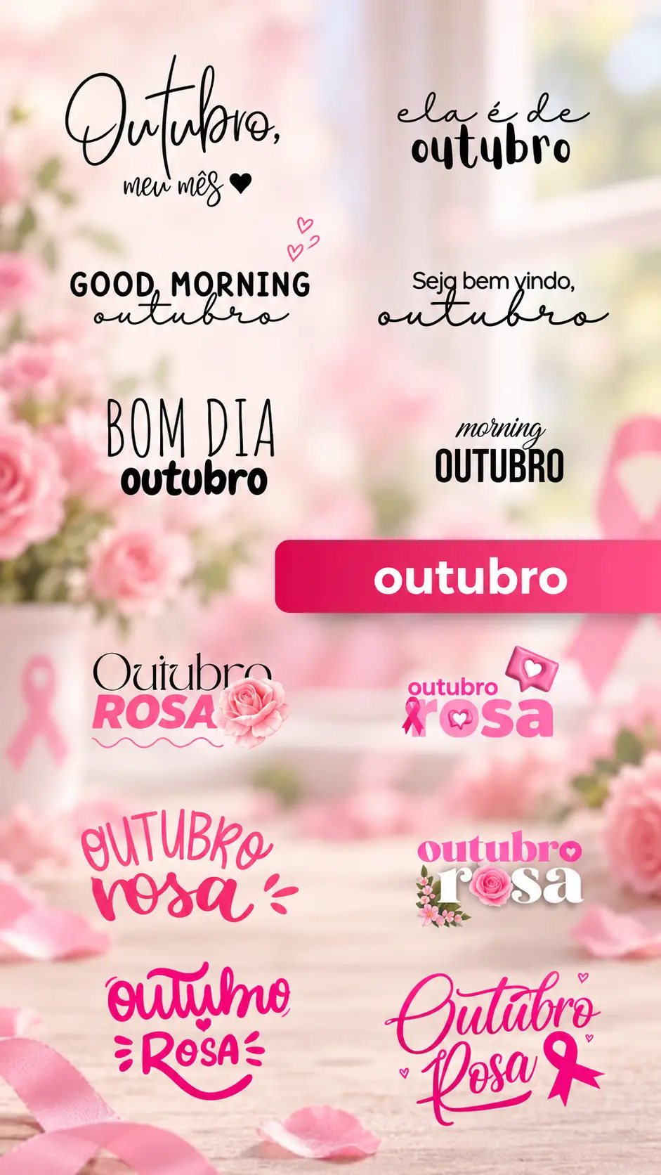 Figurinhas para o mês de outubro